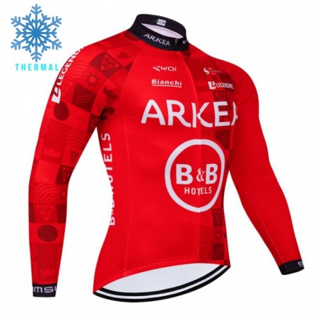 Cykeltrøje Langærmet Vinter 2024 Arkea-B B Hotels Rød